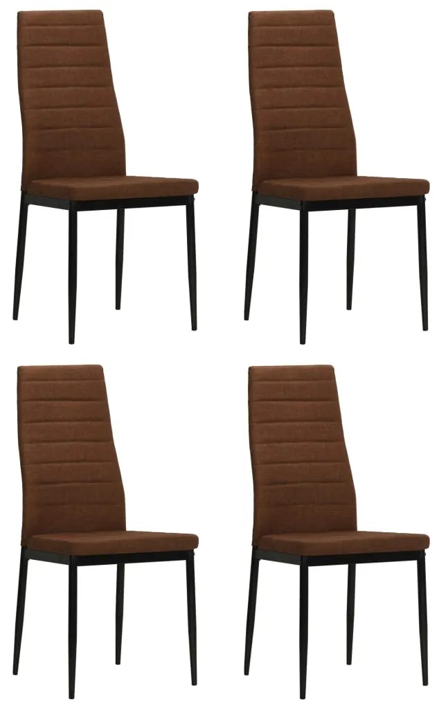 Cadeiras de jantar 4 pcs tecido castanho