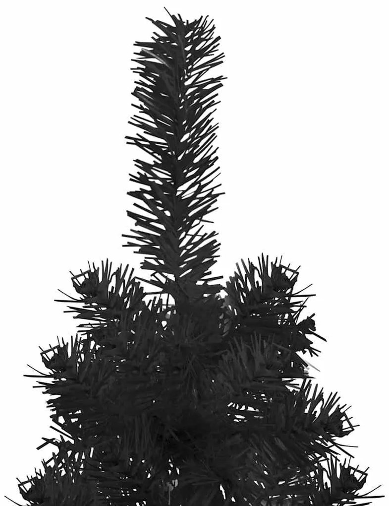 Meia árvore de Natal fina com suporte 120 cm preto