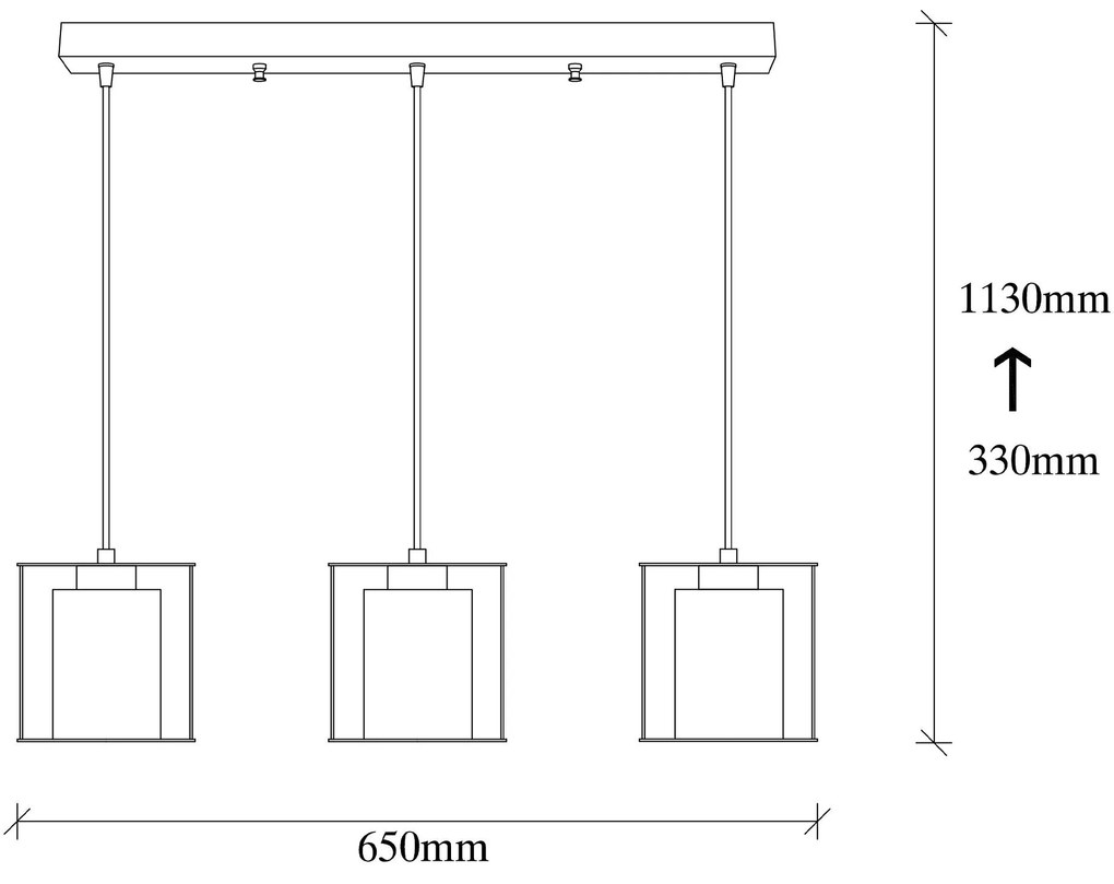 Candeeiro de Teto Swank – Preto – Diâmetro 65 cm x Altura 113 cm