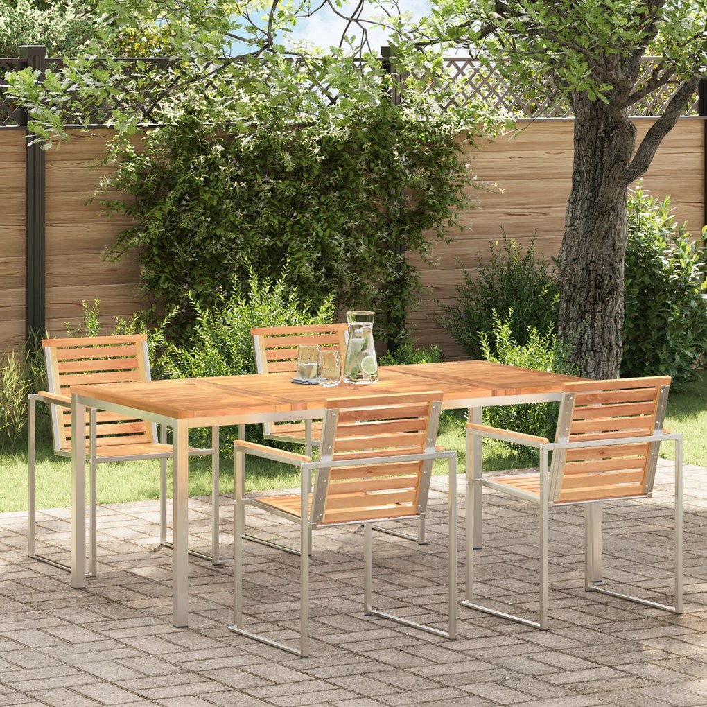 vidaXL Mesa de Jantar ao Ar Livre 180x90x75 cm Madeira Sólida de Teca