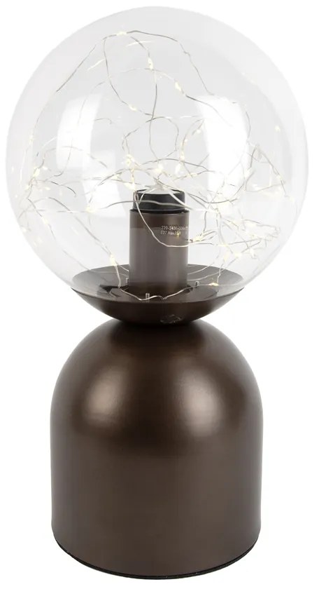 Candeeiro de mesa Hotel Chic bronze escuro com vidro transparente incl. Cabo de luz E27 - Pallon Trend