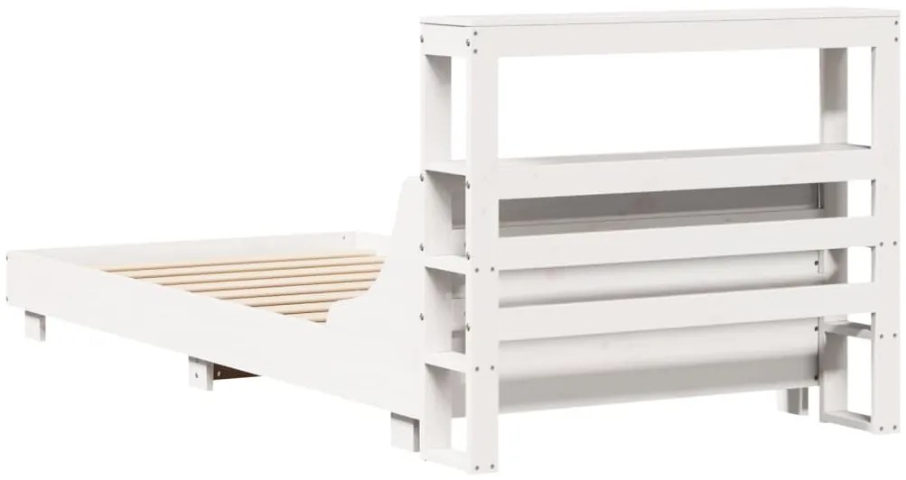Cama sem colchão 90x190 cm madeira de pinho maciça branco