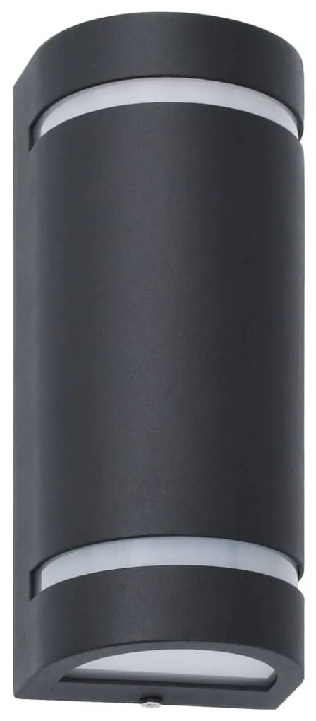 Candeeiros de parede exterior 2 pcs 35 W semicilíndrico preto