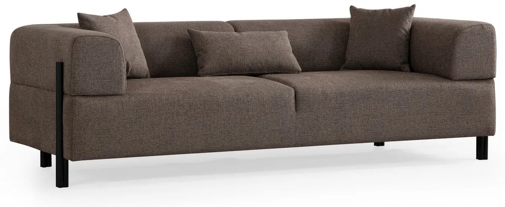 Sofá de 3 Lugares Gio – Castanho – 225 cm x 93 cm x 75 cm