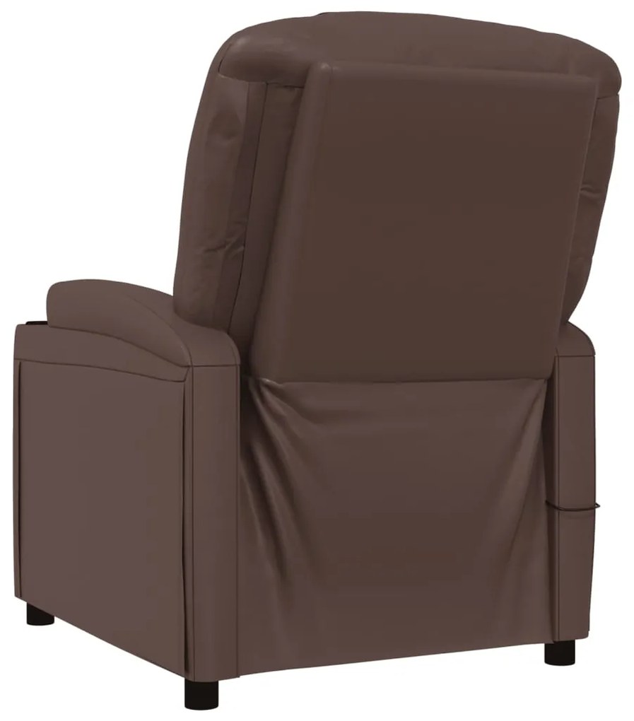 Cadeira de massagens couro artificial castanho