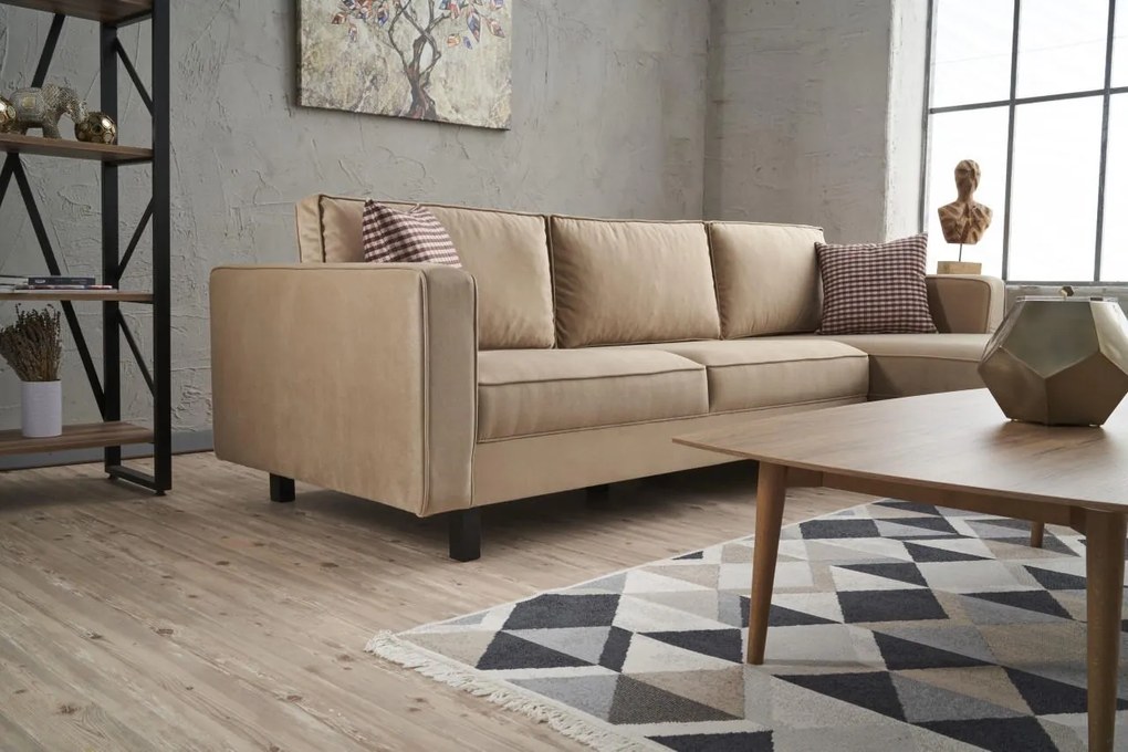 Sofá de Canto Kale – Creme – 258x83x181 cm