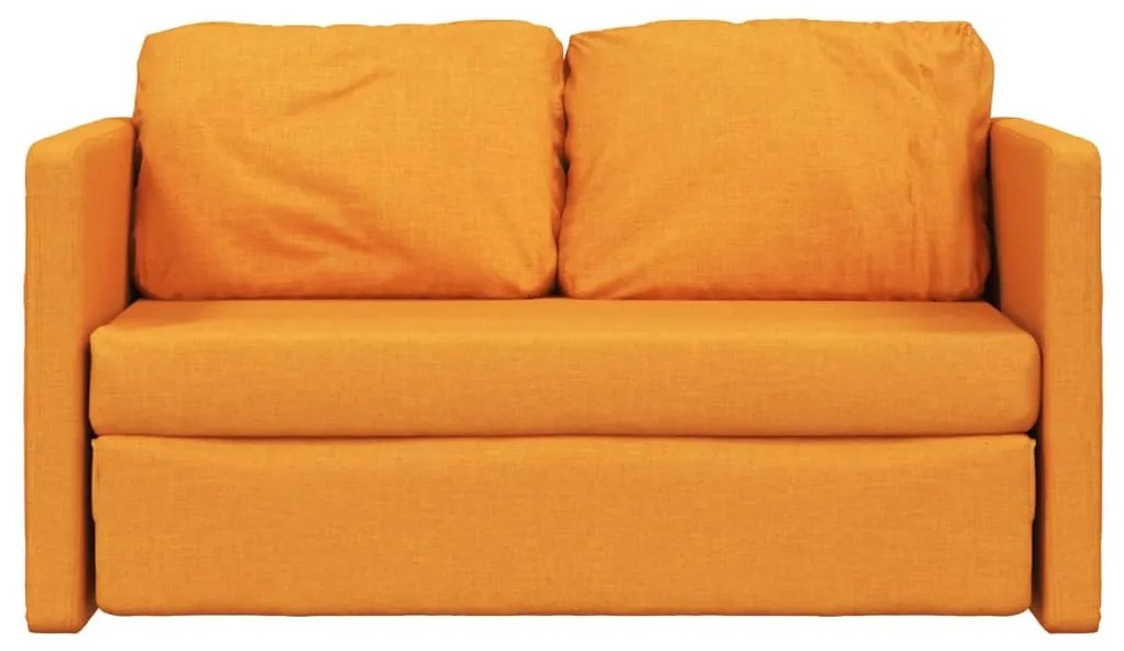 Sofá-cama sem pés 112x174x55 cm tecido amarelo-escuro