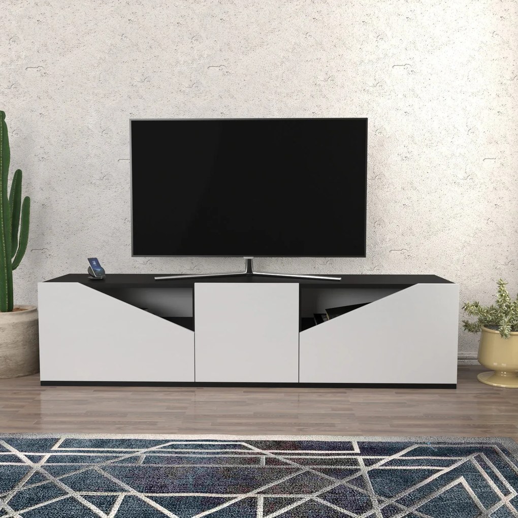 Móvel TV Carson – Antracite e Branco – 160x35,3x40 cm