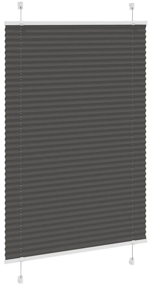 Preto Plissada Cega 100x100 cm Largura Tecido 99,4 cm Poliéster