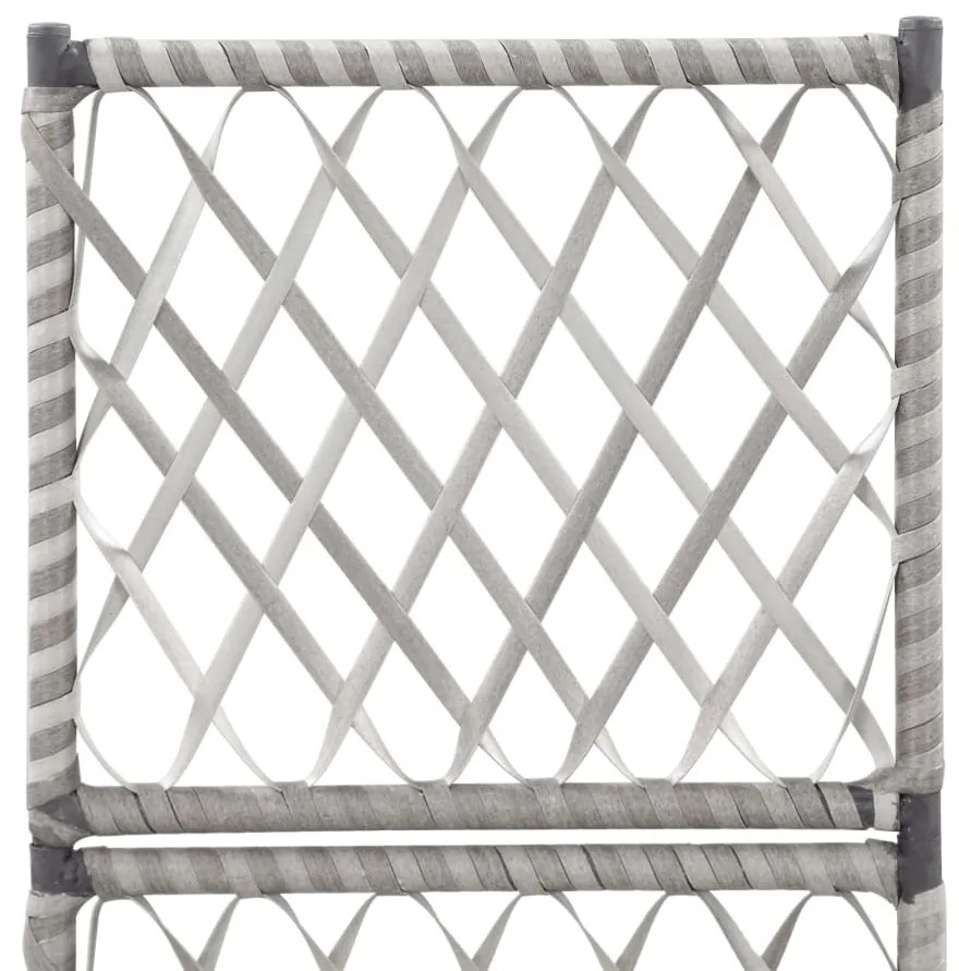 Floreira com treliça e 1 vaso 30x30x107 cm vime PE cinzento