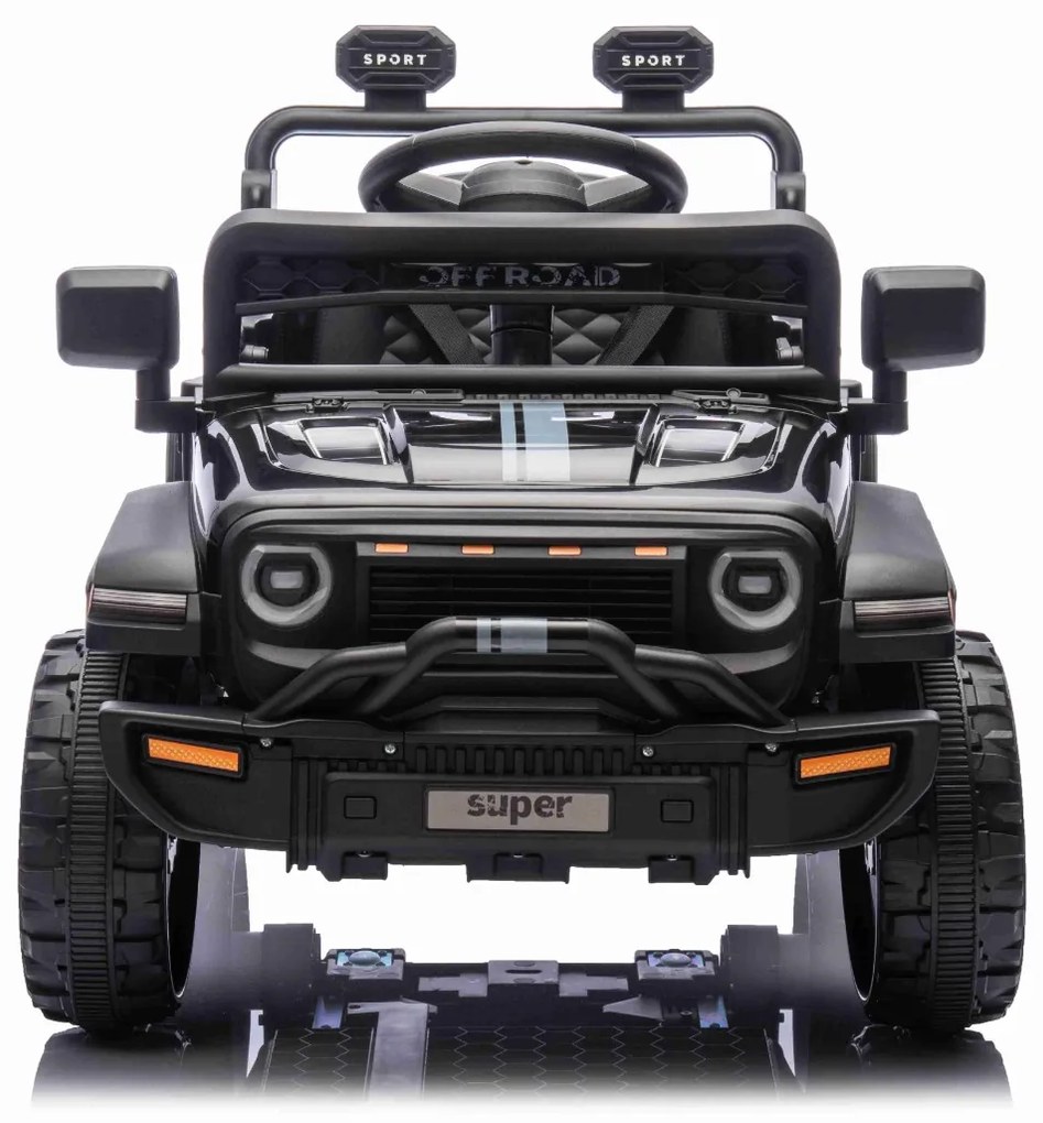Jipe elétrico para crianças OFFROAD NEW, bateria de lítio, chassis alto, banco largo, suspensão nas rodas traseiras, controlo remoto de 2,4 GHz, leito