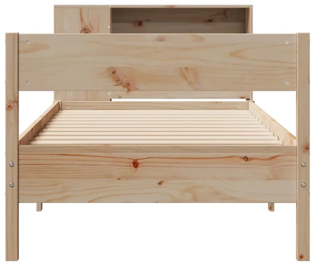 Cama com estante sem colchão 75x190 cm pinho maciço