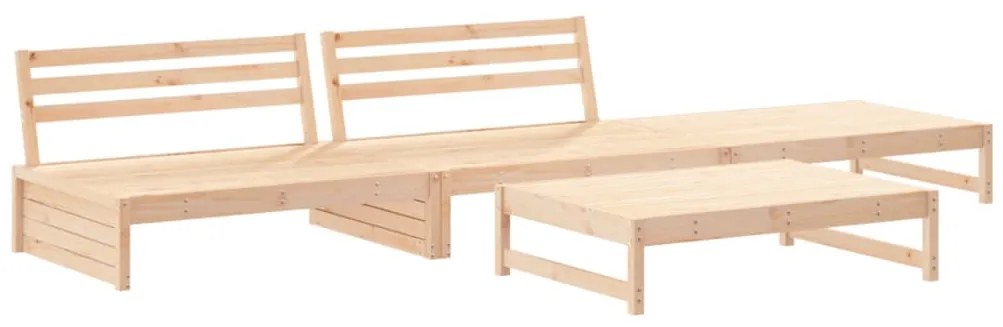 4 pcs conjunto lounge jardim com almofadões madeira maciça