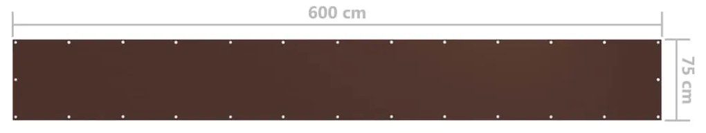Tela de varanda 75x600 cm tecido Oxford castanho