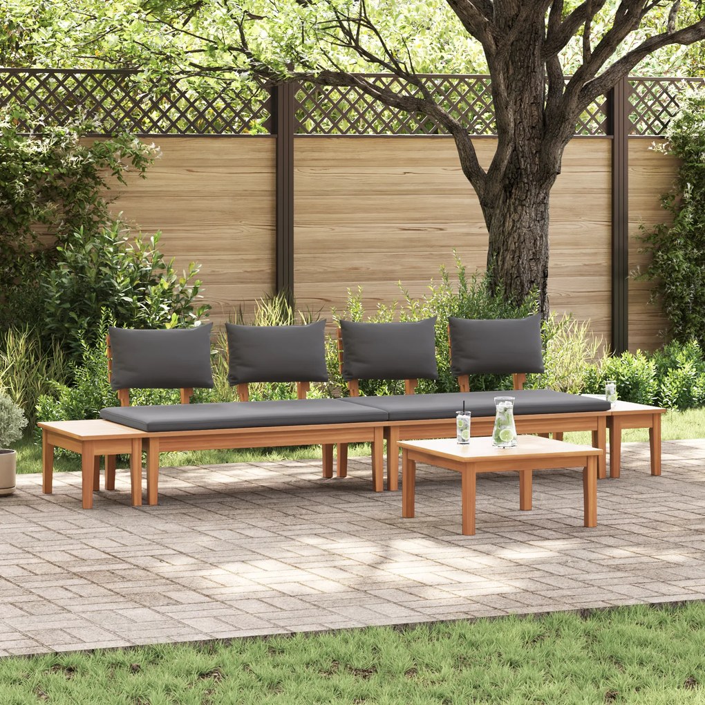 vidaXL Conjunto de Jantar de Jardim de 5 peças em Madeira Sólida de Teak