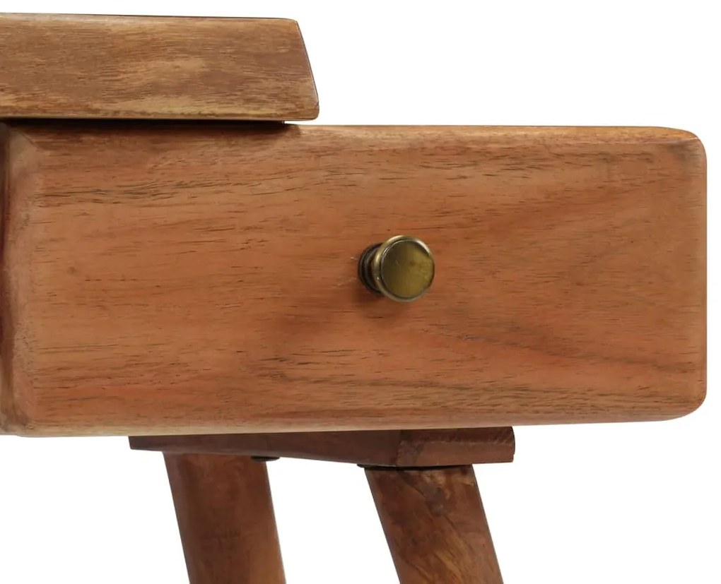 Mesa de cabeceira em madeira de acácia maciça 45x32x55 cm