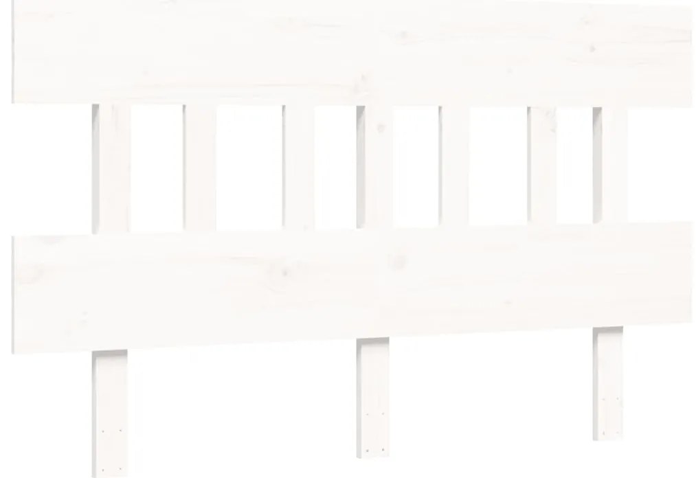 Cama sem colchão 140x200 cm madeira de pinho maciça branco