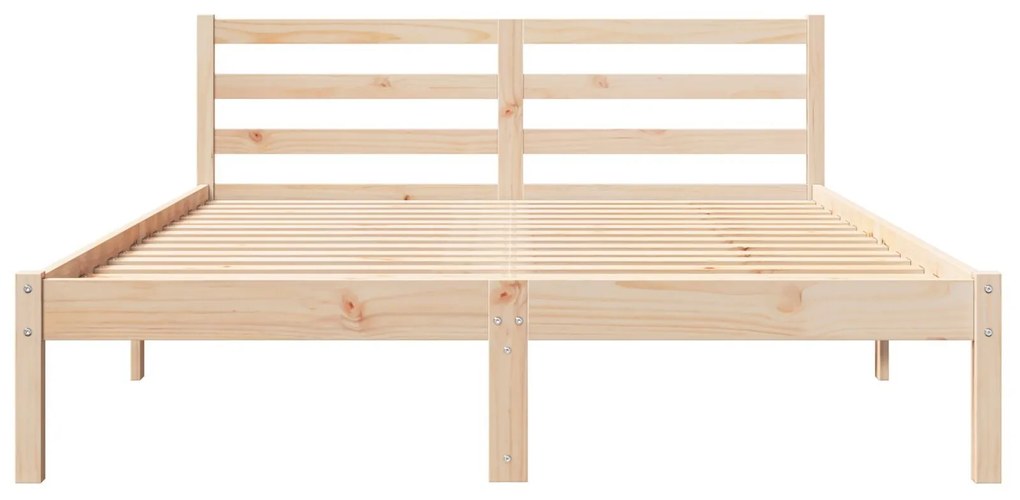 Cama com Cabeceira vidaXL 140x210 cm Madeira de Pinho