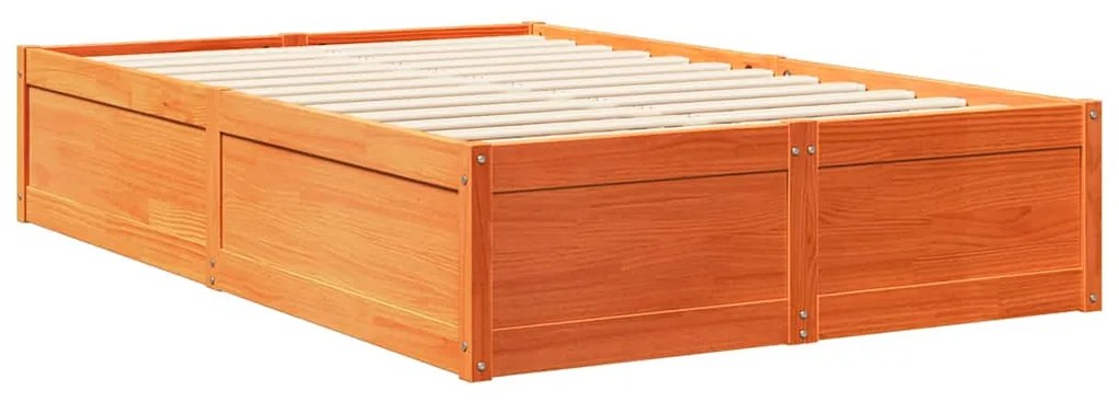 Cama com estante sem colchão 140x190 cm pinho maciço