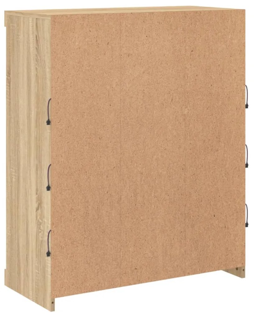 Aparador com luzes LED 81x37x100 cm carvalho sonoma