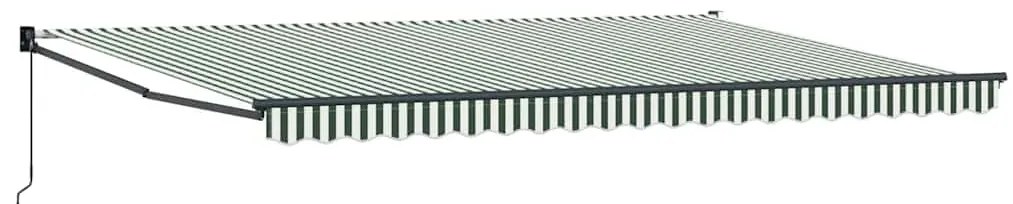 Toldo retrátil manual Verde e Branco 500x300 cm