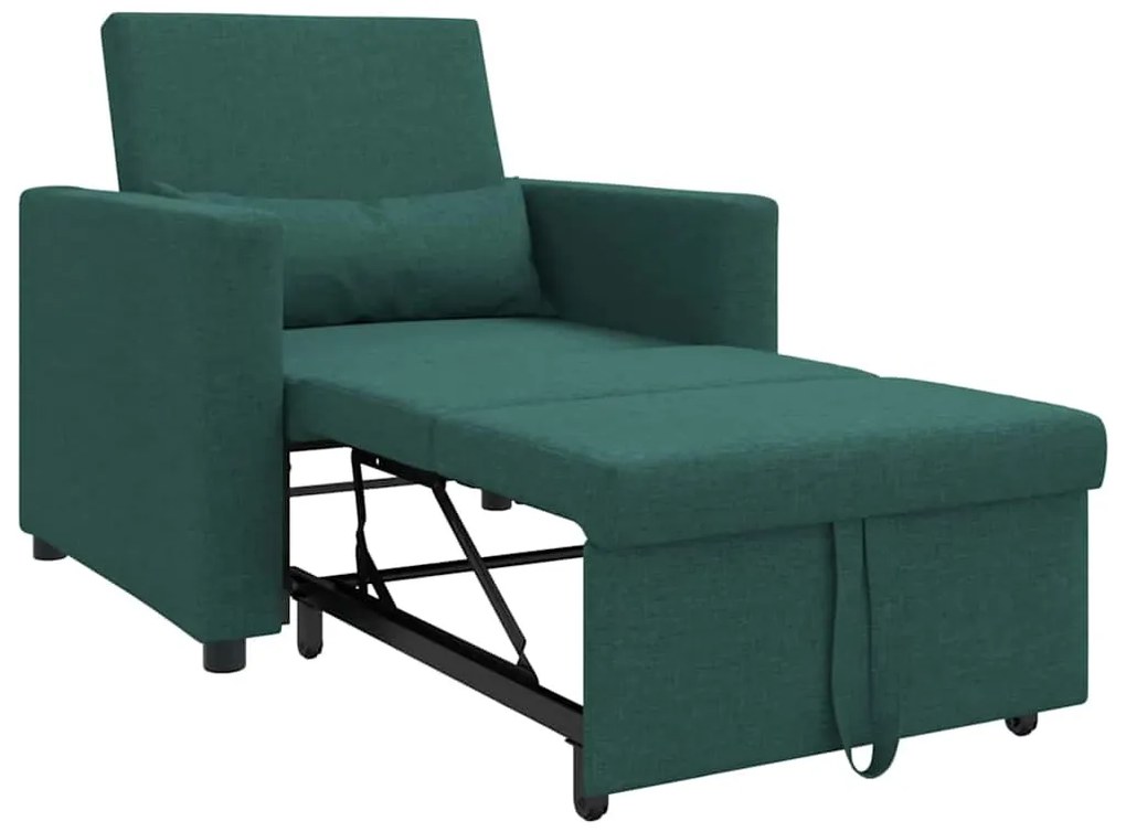 Sofá-Cama Conversível 3 em 1 Verde Escuro
