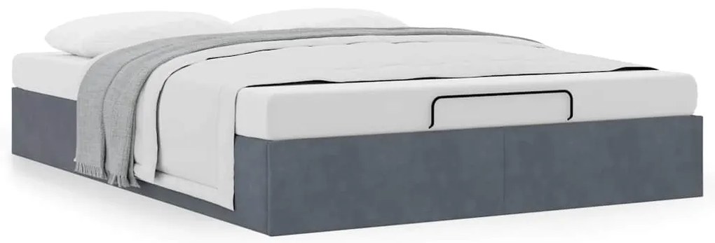 Estrutura de cama otomana sem colchão 140x190cm cinzento escuro