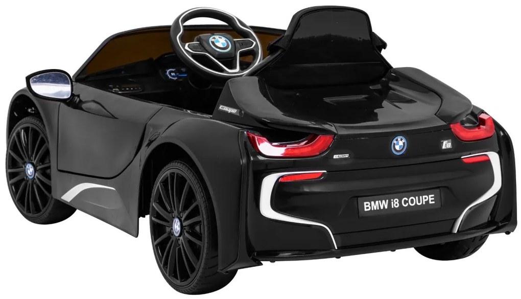 Carro elétrico para Crianças 12V BMW I8 LIFT Rodas de EVA, Assento de couro Preto