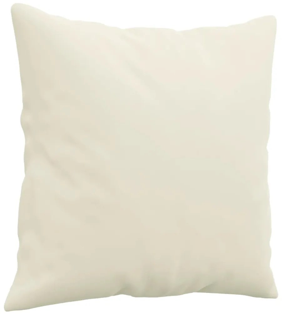 Sofá 3 lugares c/ almofadas decorativas 180 cm veludo creme