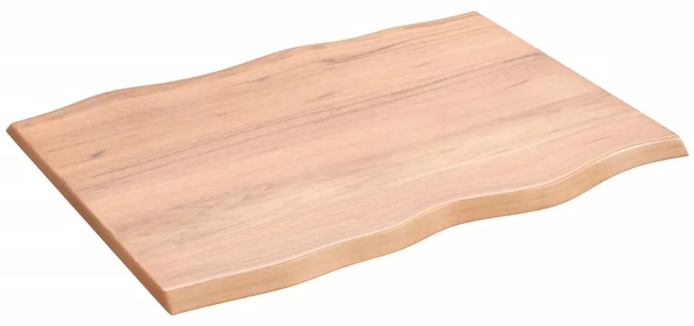 Tampo de mesa com bordas vivas carvalho tratado castanho-claro