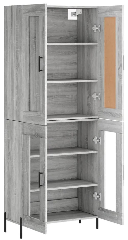 Armário alto 69,5x34x180 cm derivados de madeira sonoma cinza