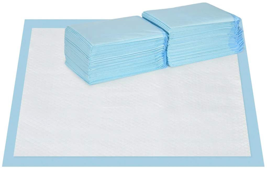 PawHut Resguardos de Treino Animais de Estimação 80 Unidades 45x60 cm Resguardos Absorventes para Cães com 6 Camadas Azul