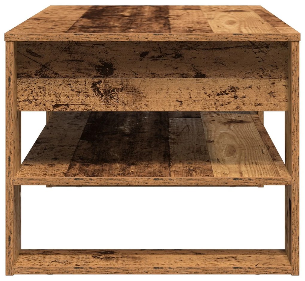 Mesa de Centro vidaXL em Madeira Velha 102x55x45 cm de Madeira de Enge