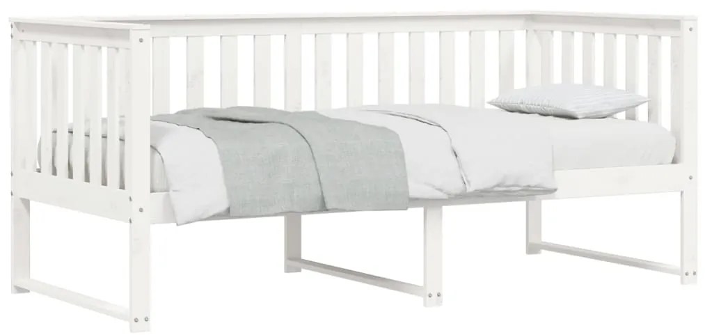 Sofá-cama sem colchão 90x200 cm madeira de pinho maciça branco