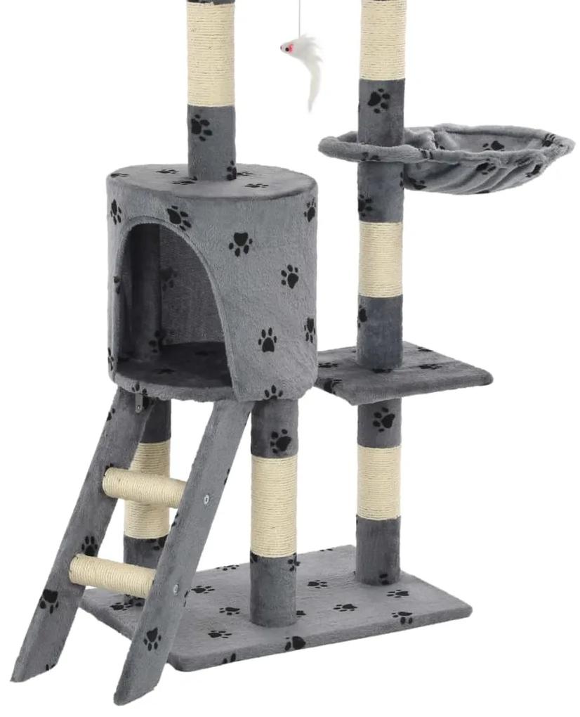 Árvore para gatos c/postes arranhadores sisal 138 cm cinzento