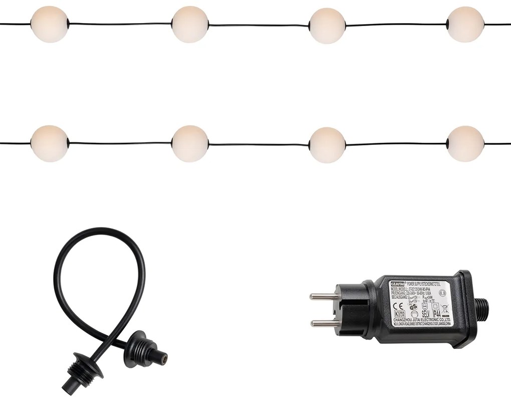 Luzes de corda exteriores modernas 8M com 14 lâmpadas LED - Malai Moderno