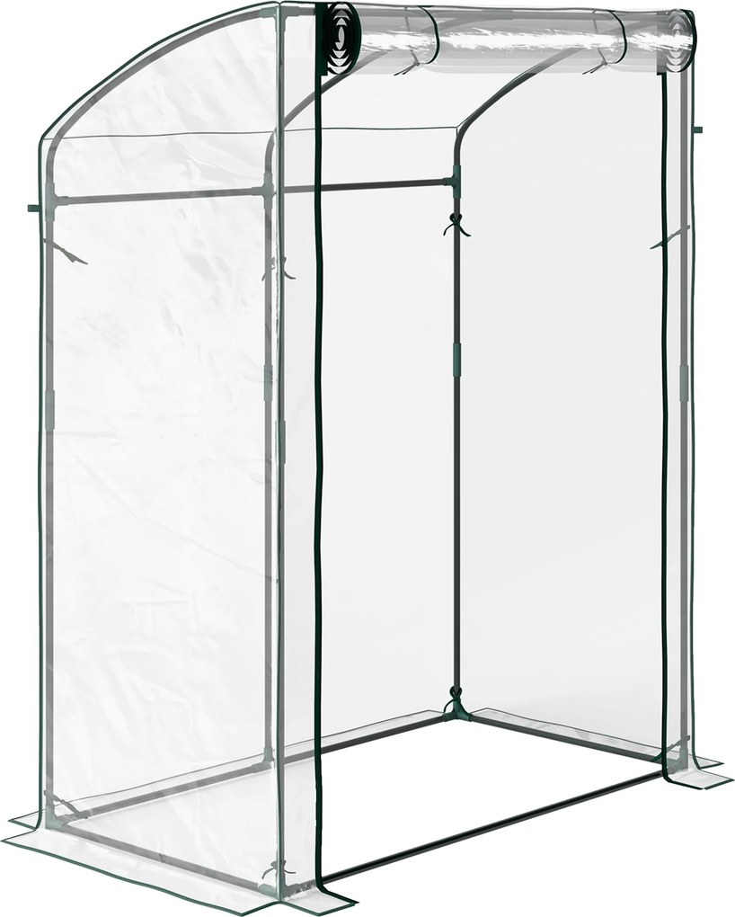 Outsunny Estufa com Porta, Teto Curvo, Resistente ao Inverno, Estufa de Filme em Aço, Estufa 128 x 70 x 170 cm Transparente | Aosom Portugal