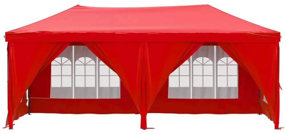 Tenda para festas dobrável com paredes laterais 3x6 m vermelho