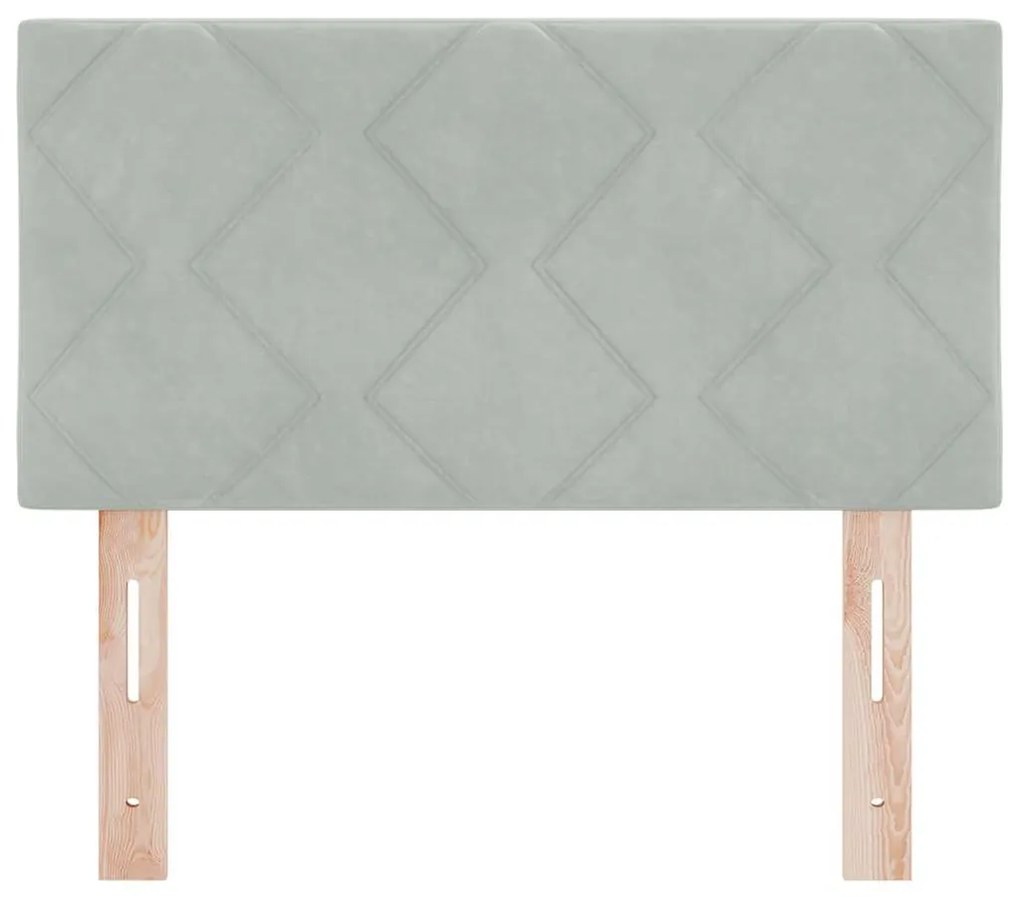 Cabeceira Cinza Claro com Design de Diamante da – 80cm de Veludo