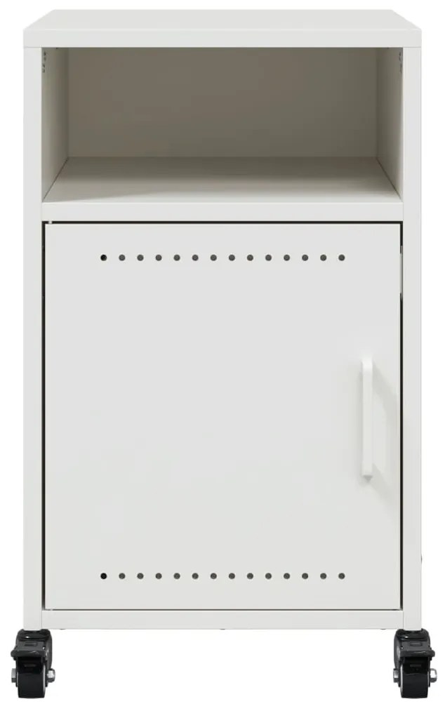 Mesas de cabeceira 2 pcs 36x39x59 cm aço branco