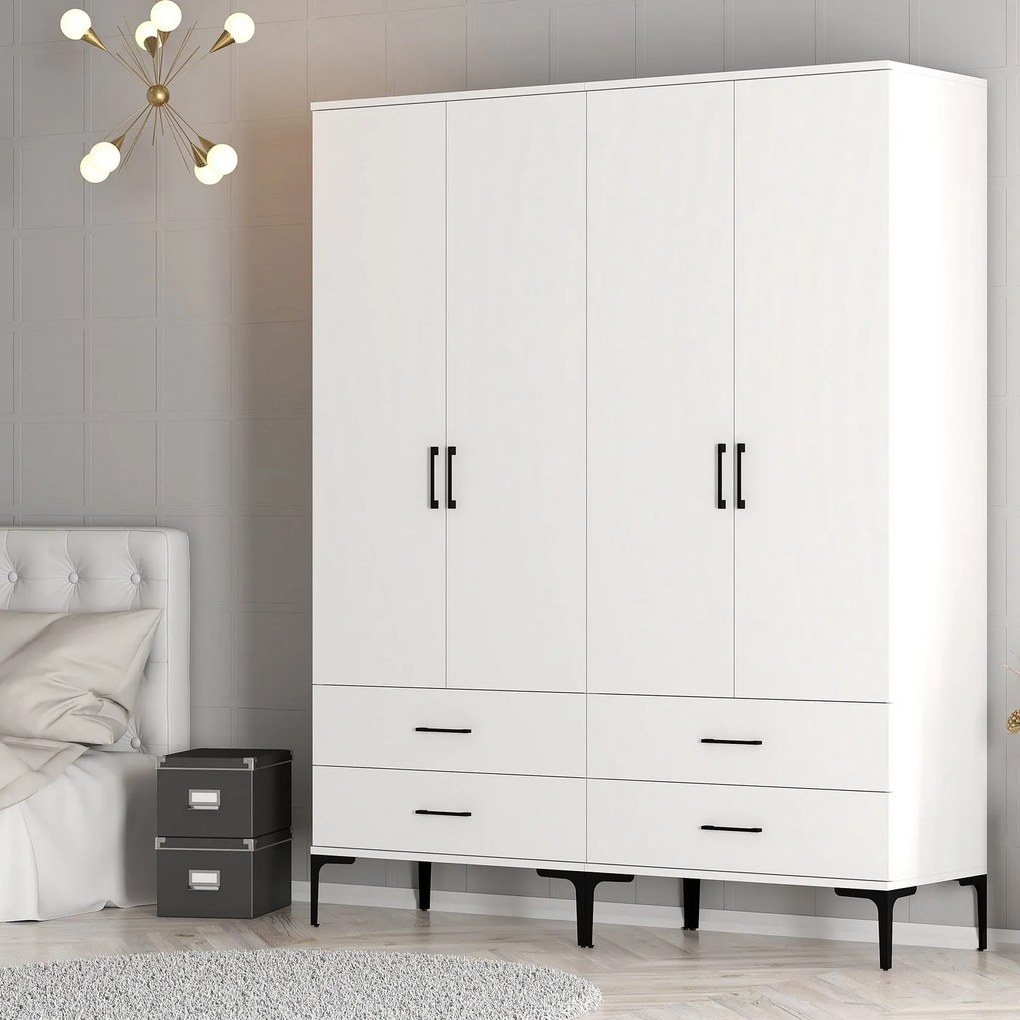 Roupeiro Kumsal TT – Branco – 160x47,5x201,4 cm