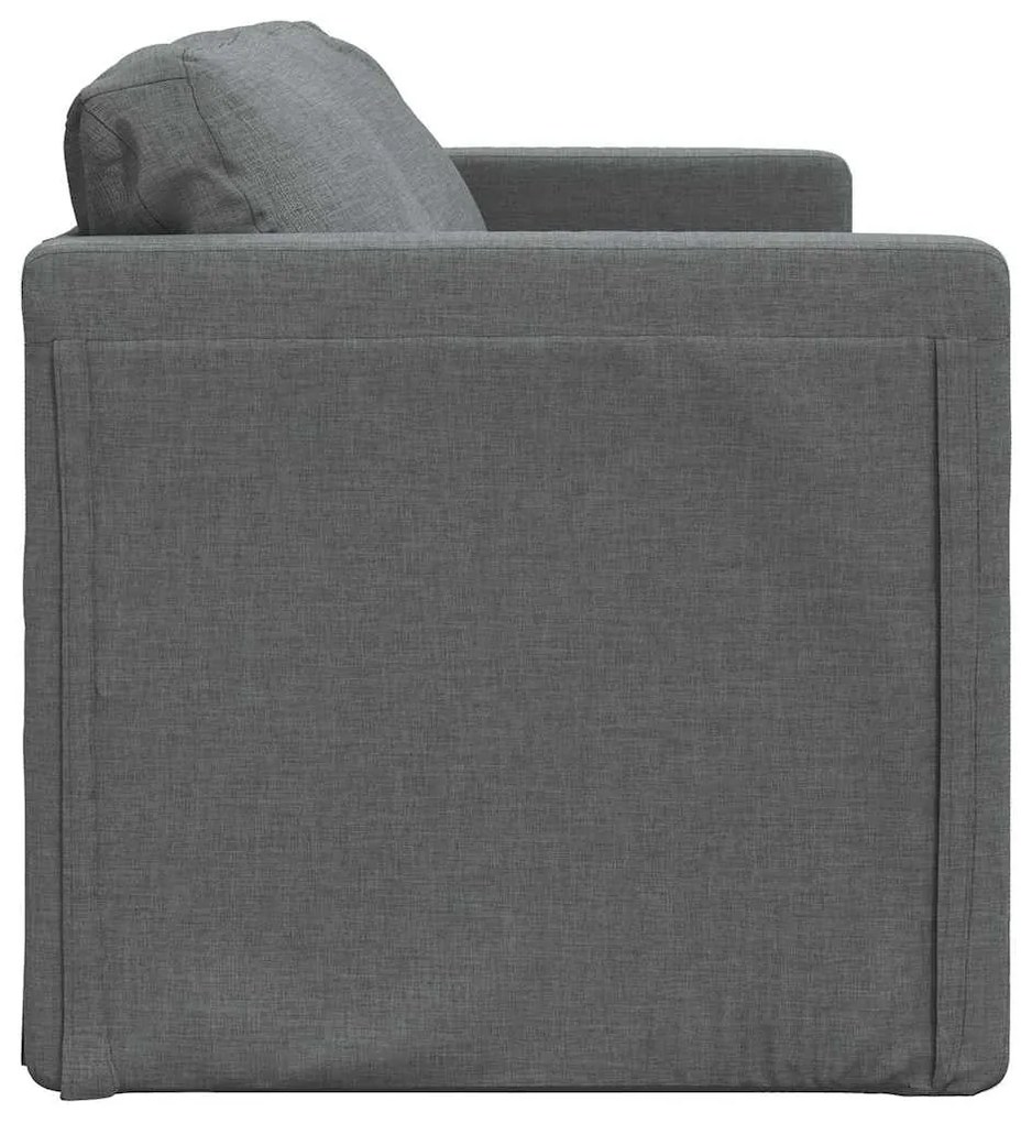 Sofá-cama sem pés 112x174x55 cm tecido cinzento-escuro