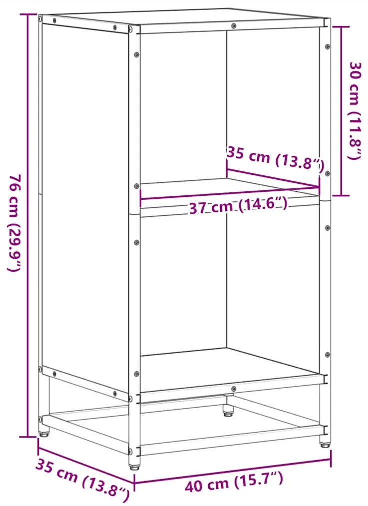 Estante 40x35x76 cm derivados de madeira cinzento sonoma