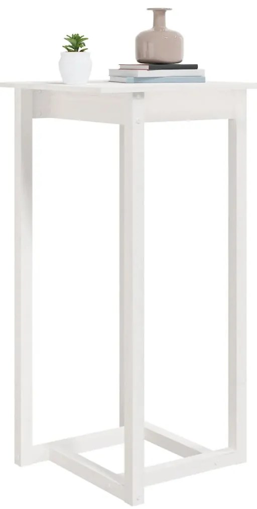 Mesa de bar 60x60x110 cm pinho maciço branco