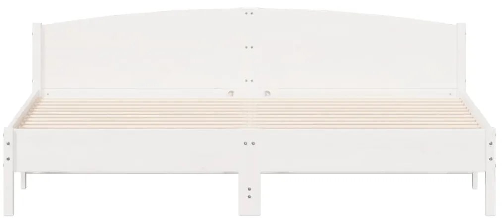 Cama sem colchão 200x200 cm madeira de pinho maciça branco