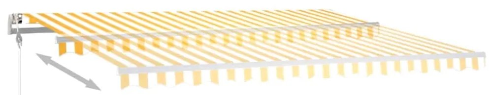 Toldo automático LED e sensor de vento 450x350cm amarelo/branco