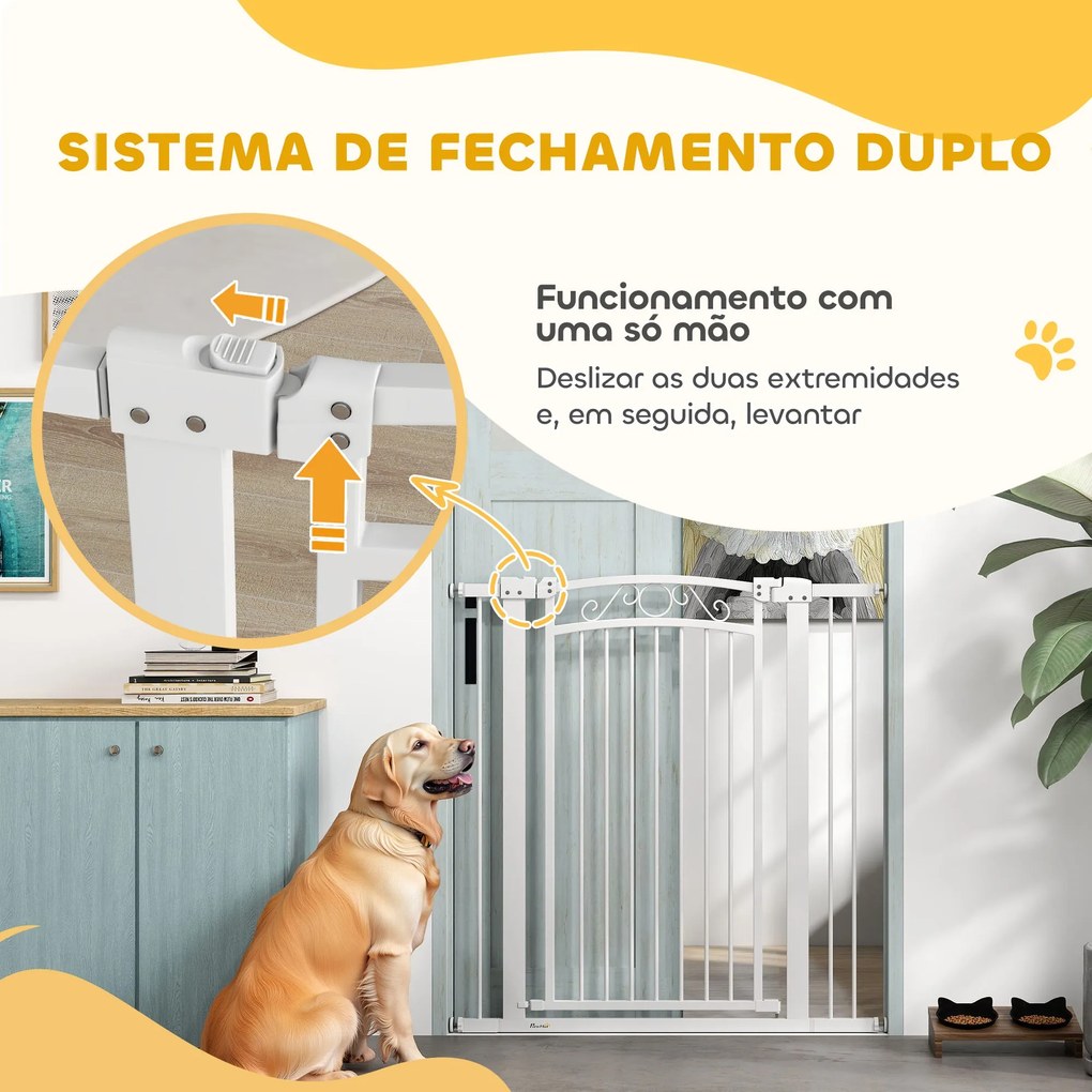 PawHut Barreira de Segurança para Cães Extensível 76-102 cm Barreira p