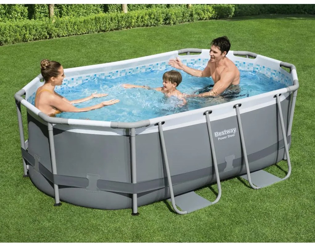 Bestway Piscina acima do solo oval Power Steel 305x200x84 cm