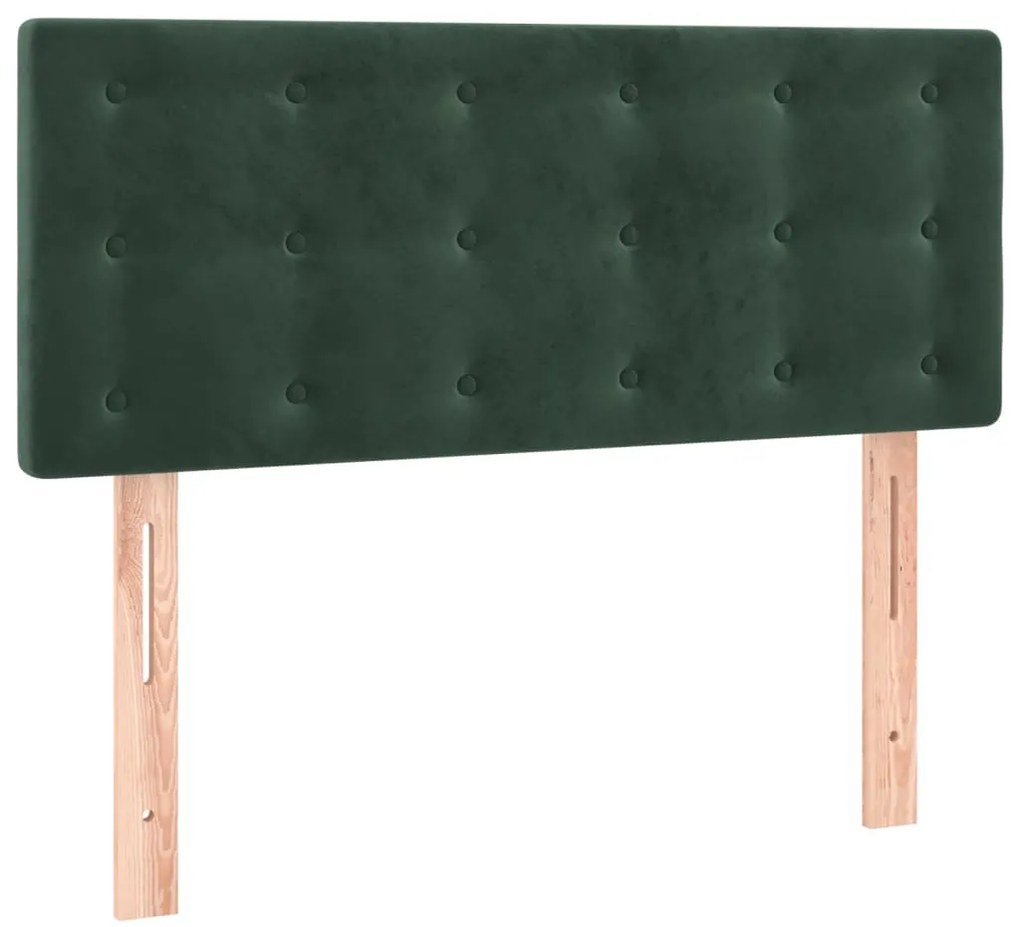 Cama com molas/colchão 80x200 cm veludo verde-escuro