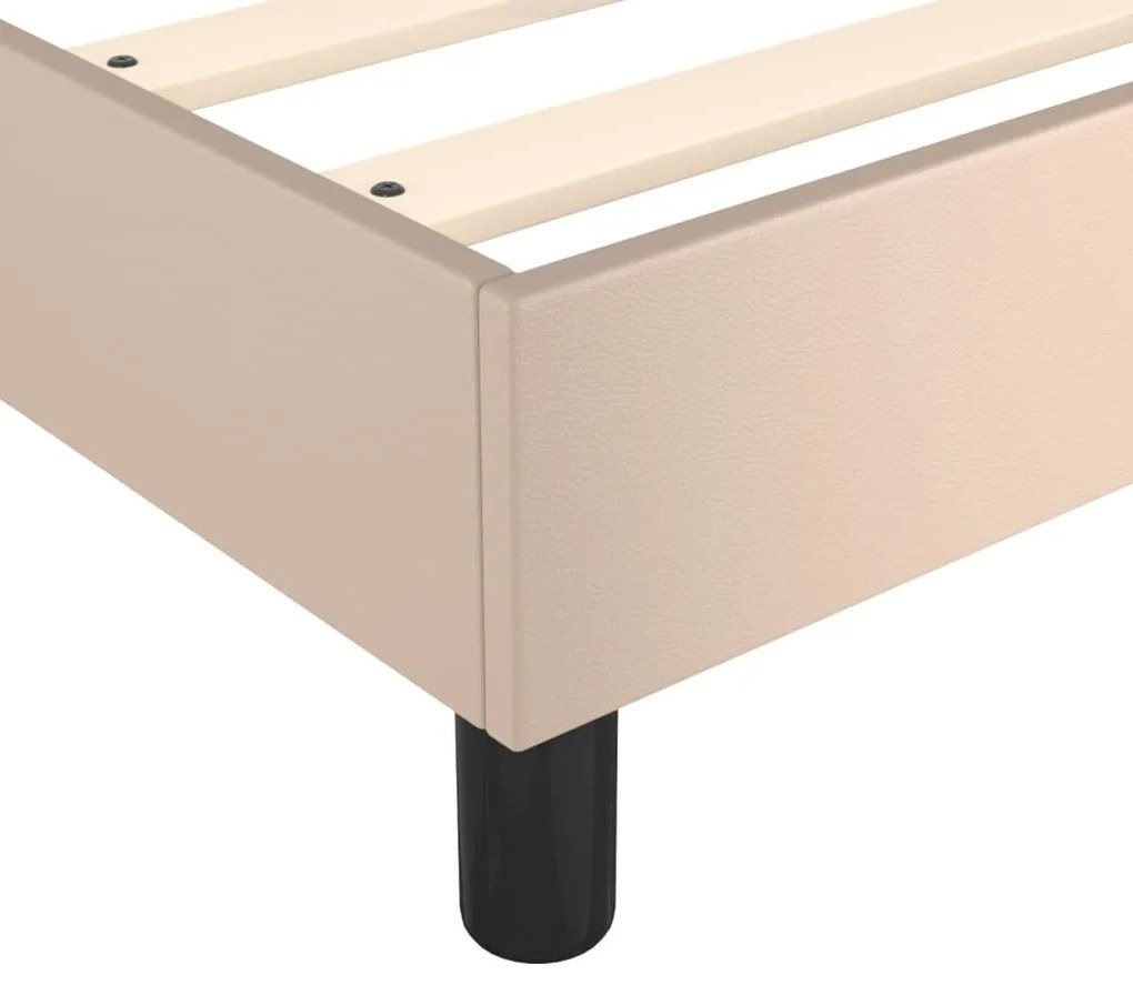 Estrutura de cama 90x200 cm couro artificial cappuccino